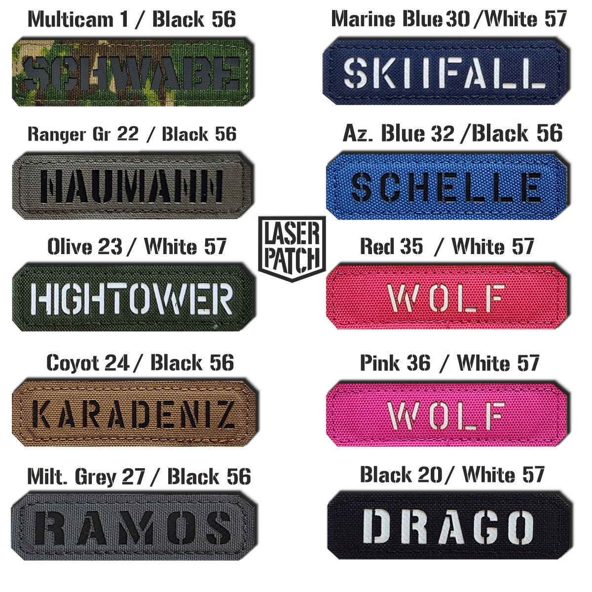 You Name With Flag Laser Cut Cordura Patch With Velcro 90 X 25 Mm 