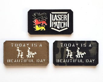 Nice Day 90*50 mm (3,5"x1,9") Patch découpé au laser avec Velcro