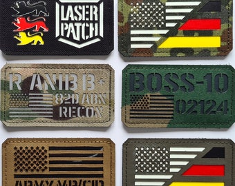 You Name / Callsign with Flag Laser Cut Cordura Patch with Velcro 90x50mm (3,5"x1,9")