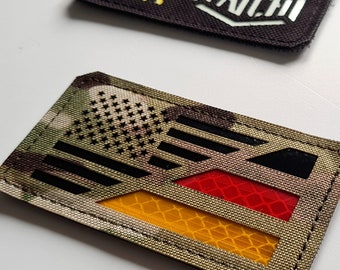 USA America and Germany Flag Laser Cut 3.5"x1.9" Cordura Patch with Velcro