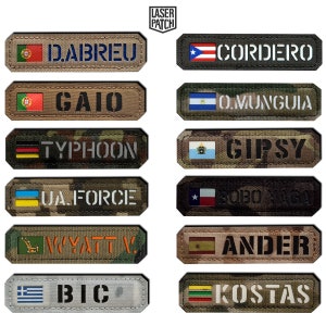 Patch Cordura découpé au laser You Name with Flag avec Velcro 90 x 25 mm image 4