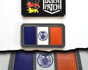 New York Flag Laser Cut 3.5"x1.9" Cordura Patch with Velcro