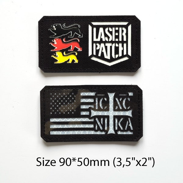 ICXC 3.5"x2" NIKA Christogram Cross Orthodox Laser Cut Patch with Velcro