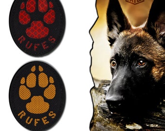 K9 with Name Dog Lasercut Cordura Patch with Velcro 2,5"x1,96"