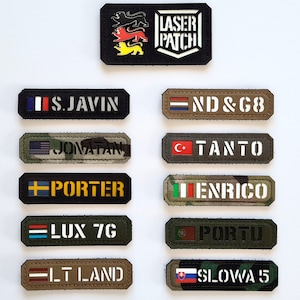 Patch Cordura découpé au laser You Name with Flag avec Velcro 90 x 25 mm image 6