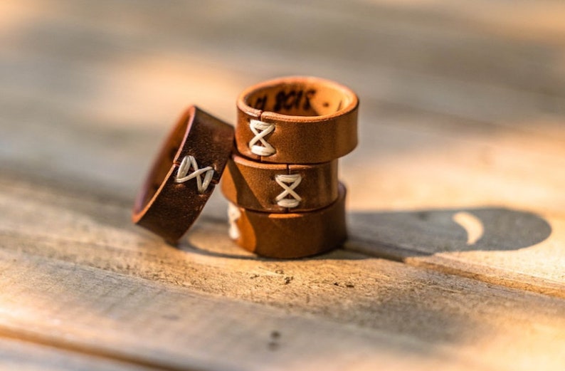 Leather Ring Horween Cordovan image 4