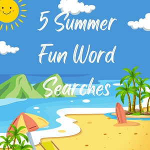 5 Summer Fun Word Searches for Kids with Solutions!