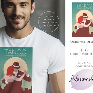 TANGO DANCERS Art Print. Digital Download. Sublimation Tango Design ...