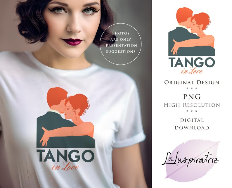 TANGO DANCERS Couple Print. ILLUSTRATION Digital Download. Sublimation ...