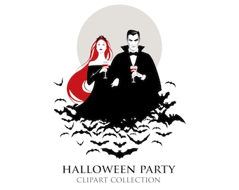 Colección VAMPIRE CLIPART - Fiesta de Halloween - Descarga instantánea - PNG de alta resolución - Gráficos imprimibles - Monstruos elegantes - Obra de arte original