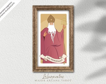 La Inspiratriz TAROT ARCANA - Art Prints - The Hierophant - Original High Res POSTER - Instant Download - Exclusive Wall Art Tarot Lovers