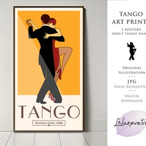TANGO DANCERS Stampa artistica. POSTER Tango Dancers. Download immediato stampabile per decorazioni da parete e regali. Opera d'arte originale di Tango. Arte di moda retrò.
