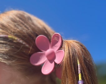 Pink,purple and blue flower claw clip