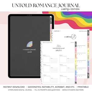 ロマンスジャーナル、Untold – 秘密の片思いのためのLGBTQラブジャーナル、クィアロマンスダイアリー、未送信の手紙、彼らへの贈り物、プライドロマンスジャーナル