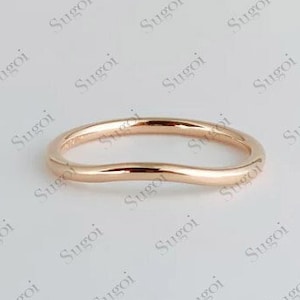 18k Yellow Gold Band (2mm) / Classic Dome / Polished / Comfort Fit / Men&#39;s Women&#39;s Wedding Ring / Simple Plain Band