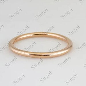 18k Yellow Gold Band (2mm) / Classic Dome / Polished / Comfort Fit / Men&#39;s Women&#39;s Wedding Ring / Simple Plain Band