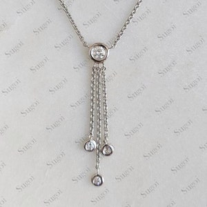 14k Solid Gold Diamond Bezel Bar Necklace, Dainty Curved Diamond Bar Necklace, Sparkly Solid Gold Chain, Rose, White, Yellow Gold, Camila