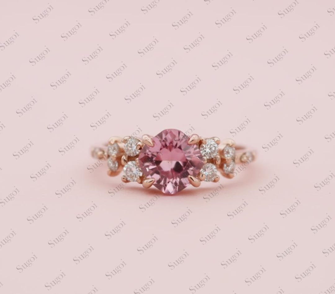 Pink Spinal Rings Vintage Natural Pink Spinel Ring Gift for Her Personalized Summer Ring ...