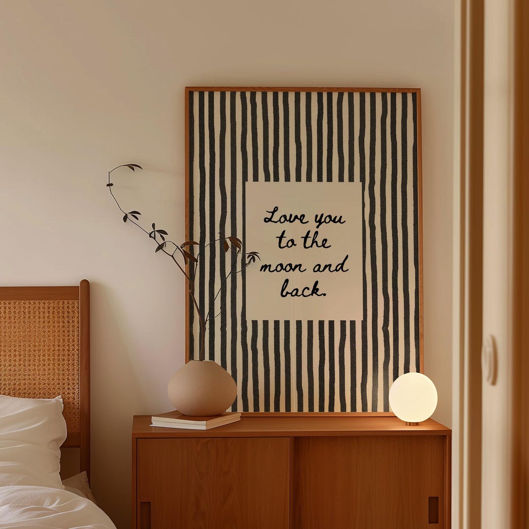 Love You to the Moon and Back Print: Nursery Wall Art Printable Black ...