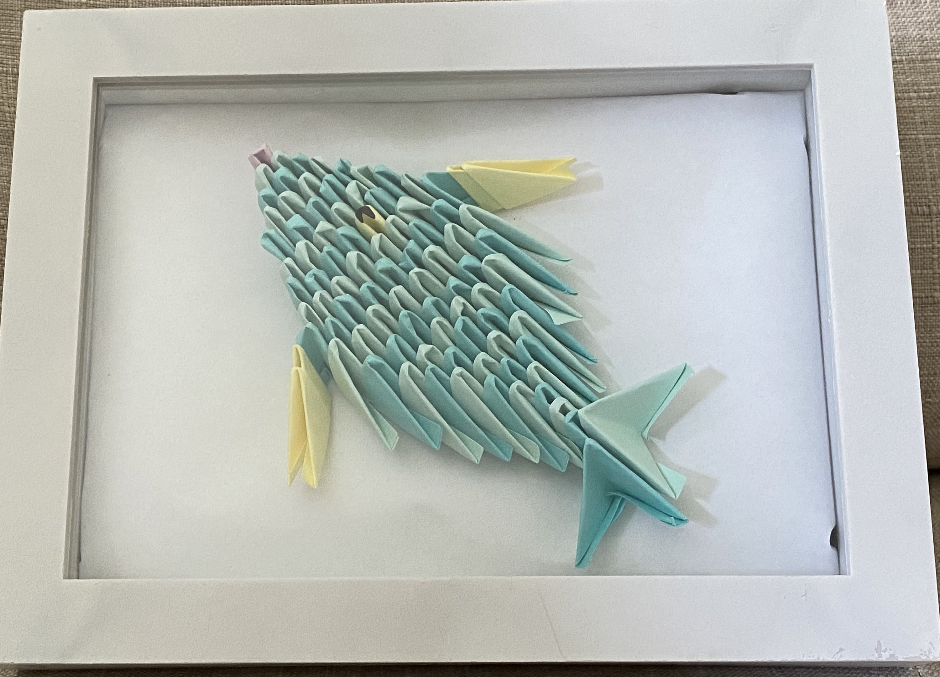 Modular Origami Fish Modular Origami Fish Framed Shadow Box - Etsy