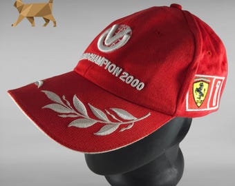 Gorra oficial de Michael Schumacher, campeón del mundo de F1 de Ferrari en 2000 / Gorra vintage de carreras de Fórmula 1 / Objeto de colección