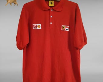 Seltenes 1996 Michael Schumacher Ferrari F1 Marlboro Team Herren Polo-Shirt Bestickt F310 Gr. XL