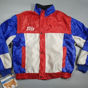 Honda Stix Vintage Motorsport Racing Transformer Feroce Full Zip Jacket Bomber - Transforms into a Vest - Size Large
