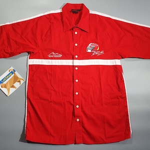 Michael Schumacher Collection F1 Formula One 1 Vintage Racing Red Short Sleeve Button Shirt Size Large