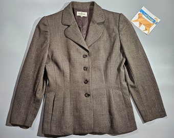 Vintage VALENTINO Miss V WOOL Women&#39;s Elegant Retro Jacket Blazer - Made in Italy - Size 46\12