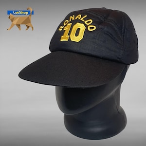 Vintage Ronaldo #10 Hat El Fenomeno Brazil - Black Football Soccer Cap One Size Retro Sports Memorabilia Gift