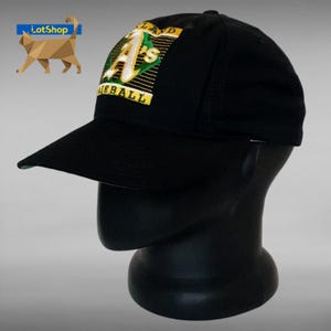 Vintage Oakland Athletics &quot;The GAME&quot; 90s Black MLB Baseball Hat - Made in USA - 90&#39;s Streetwear - Hat Cap Snapback One Size