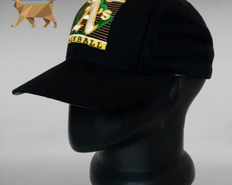 Vintage Oakland Athletics "The GAME" 90s Black MLB Baseball Hat - Made in USA - 90's Streetwear - Hat Cap Snapback One Size