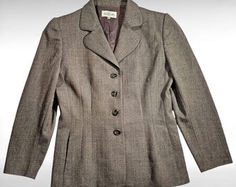 Chaqueta blazer retro de lujo elegante para mujer de lana Valentino Miss V - Fabricada en Italia - Talla IT46 US12