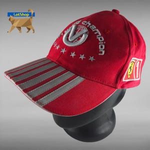 Vintage Michael Schumacher 7 Times World Champion F1 Racing Red Cotton Hat Cap Formula One Motorsport Memorabilia