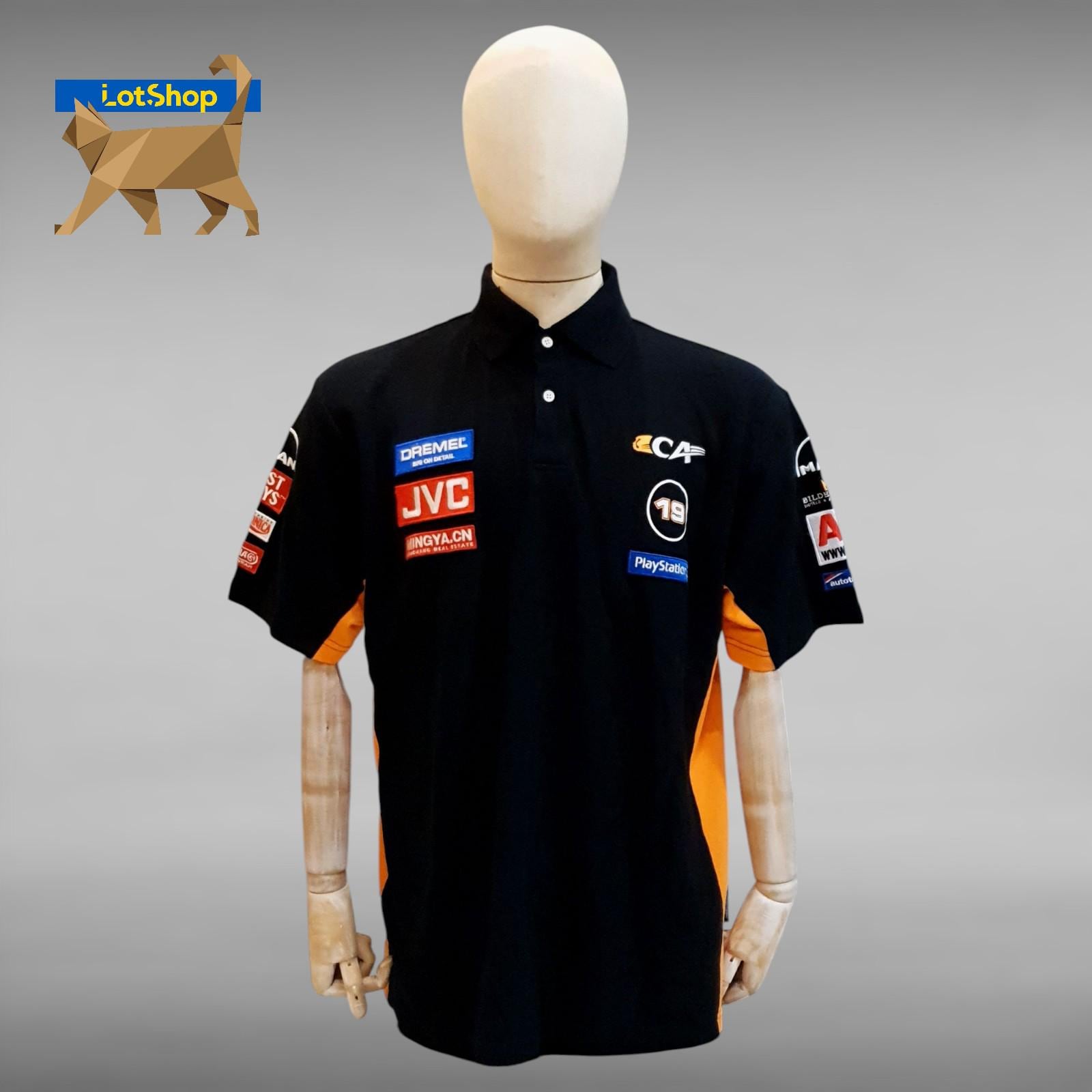 Vintage Christijan Albers 2005 Minardi Racing Formula 1 Team F1 Black Cotton Polo Shirt Men's XL - Motorsport Fan Gift