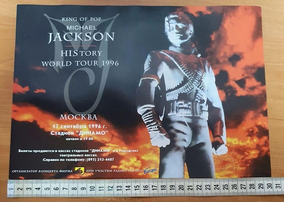 Vintage 1996 Michael Jackson History World Tour Original A4 Poster