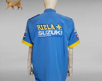 ヴィンテージ スズキ Tシャツ サイズ S ブルー レーシングチーム モト