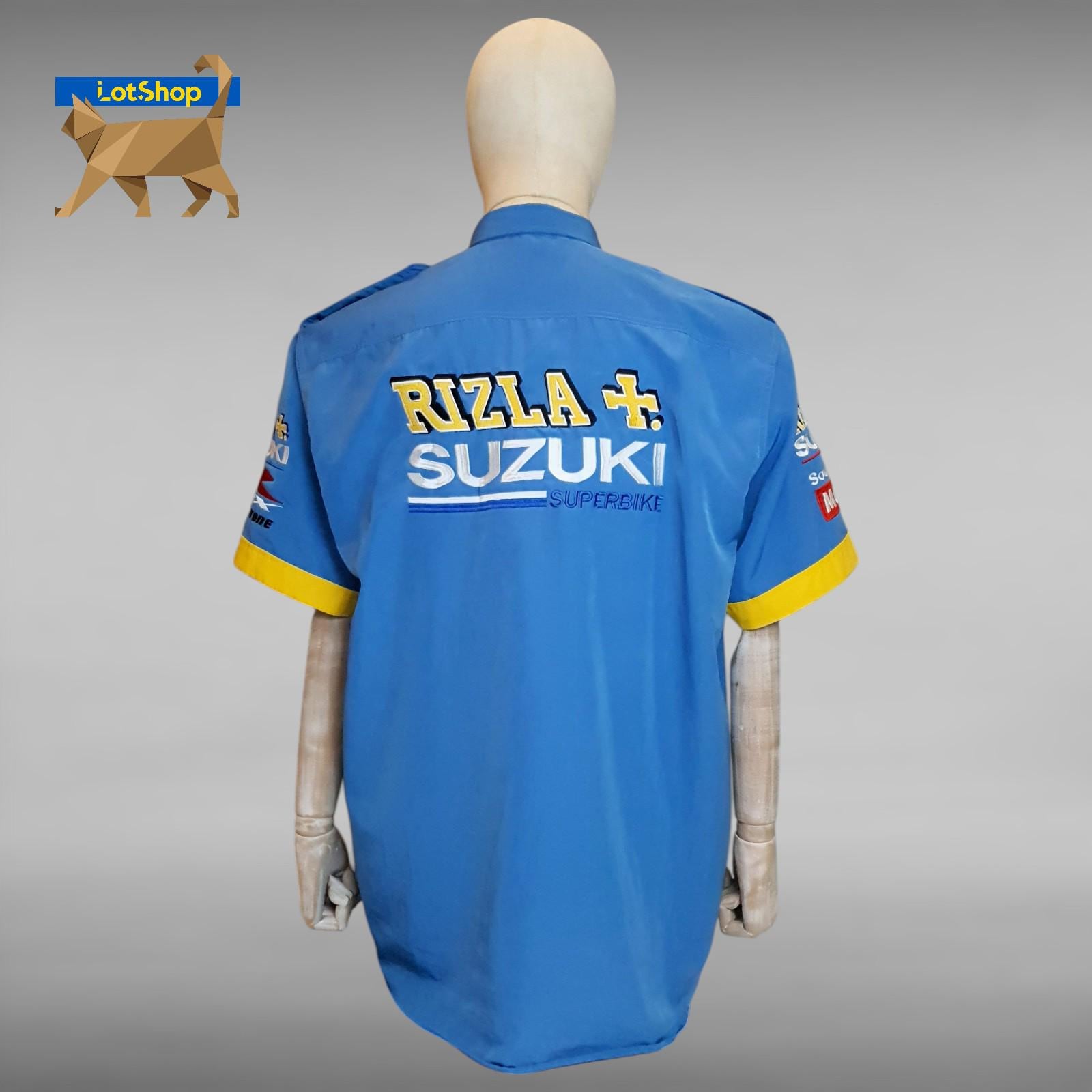 Vintage Rizla Suzuki Superbike Team Racing Dainese Men's Blue