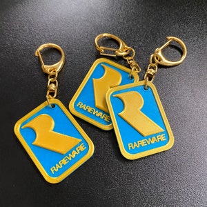 Rareware Logo Keychain: 3D Printed N64 Retro Gaming Gift