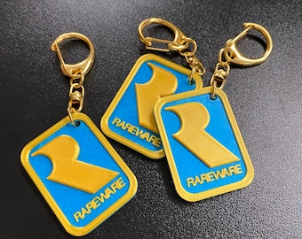 Rareware Logo Keychain: 3D Printed N64 Retro Gaming Gift