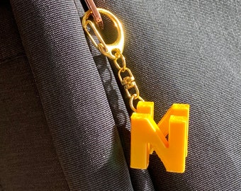 N64 Logo Keychain: Retro Gold Nintendo Gamer Gift