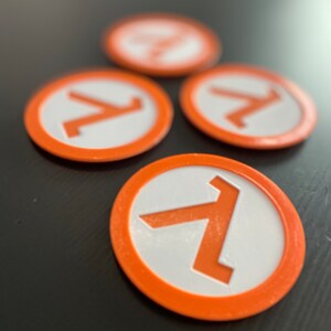 Half-Life Coasters | Lambda Logo Gamer Gifts | 3D Printed