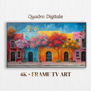 Lijst met tv-kunst, Mexicaanse kleurrijke huizen van Guadalajara, zomerkunst voor Samsung, Instant Download