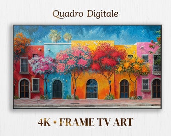 Frame TV Art, Mexican Colorful Houses of Guadalajara, Summer Art for Samsung, Instant Download