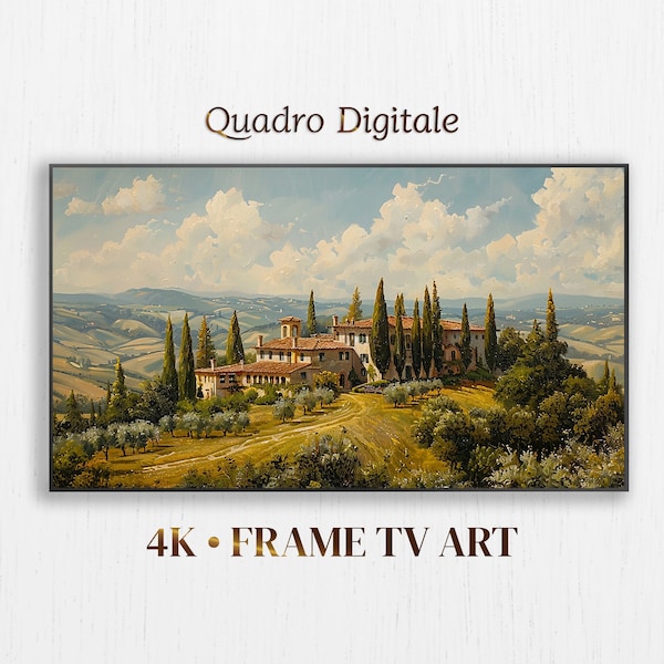 Vintage Frame TV Art, Hisense CanvasTV, Tuscany Italy Painting, TV Art for Samsung, Instant Download