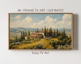 Tuscan Frame TV Art, Italian Countryside Landscape, Digital Download for Samsung