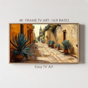 Mexican Street Frame TV Art, Rustic Vintage Alley Scene, Digital Download for Samsung image 1