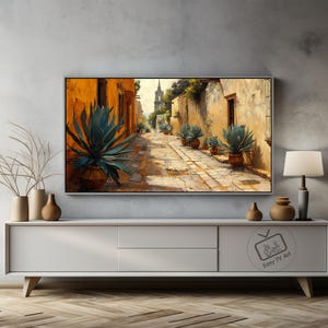 Mexican Street Frame TV Art, Rustic Vintage Alley Scene, Digital Download for Samsung image 2