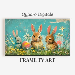 Easter Bunny Frame TV Art: Spring Flowers (Digital Download)