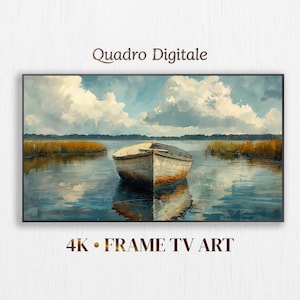 Boat on Lake Frame TV Art: Calming Waterscape (Digital Download)